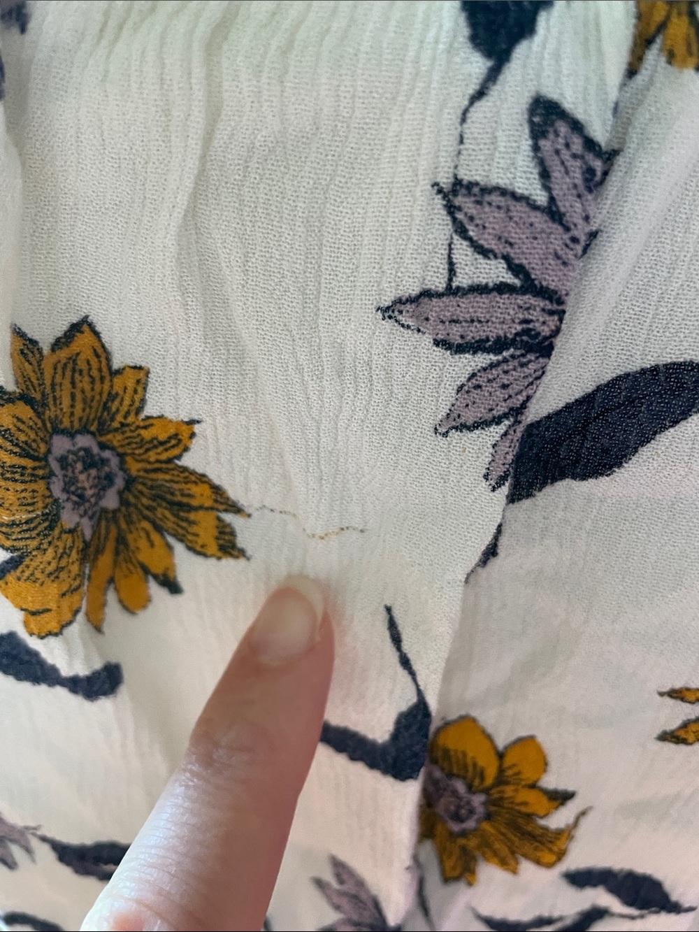 Old Navy Cream Floral Midi Dress with Smocked Square Neck - Picture 5 of 6